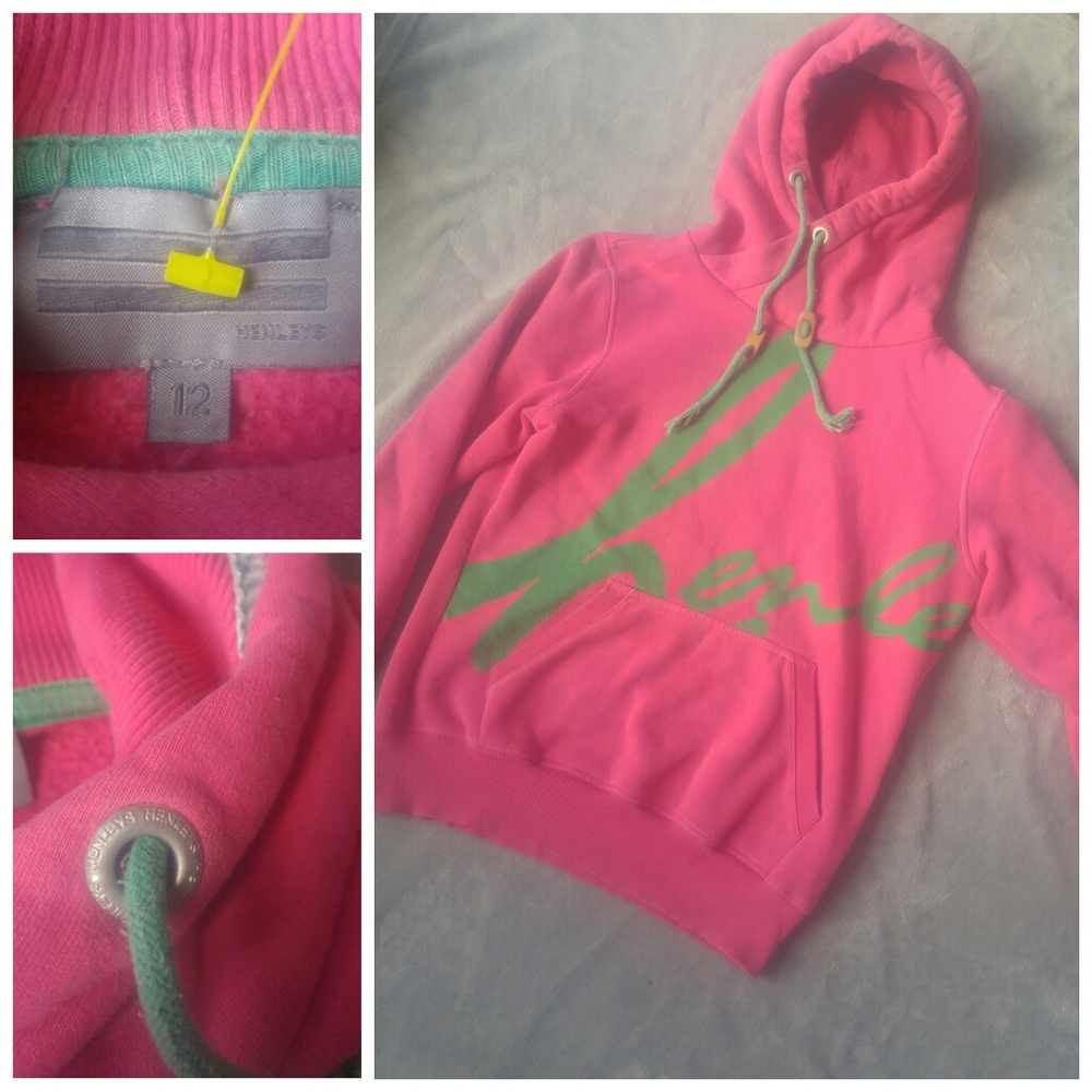 Pink & Green Henleys Hoodie